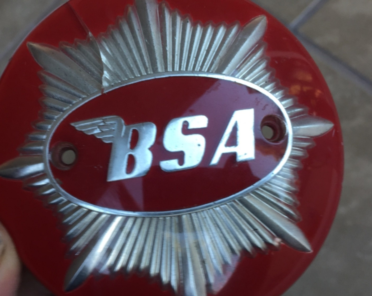 Vintage BSA Motorcycles 4″ Plastic Round Logo Sign