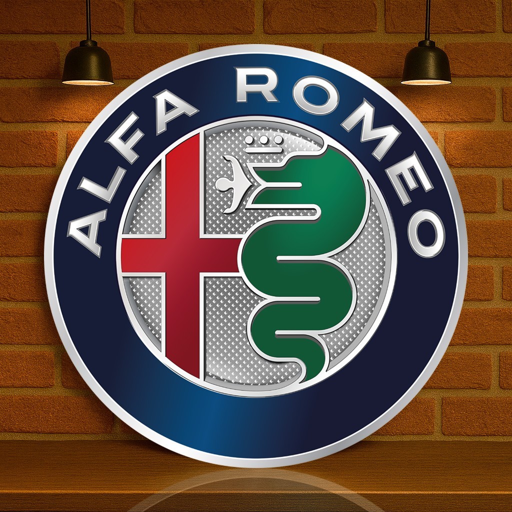 Alfa Romeo 2015–2023 Silver Crest Logo – Rare Heavy Metal Sign – 19.7″ (50 cm)