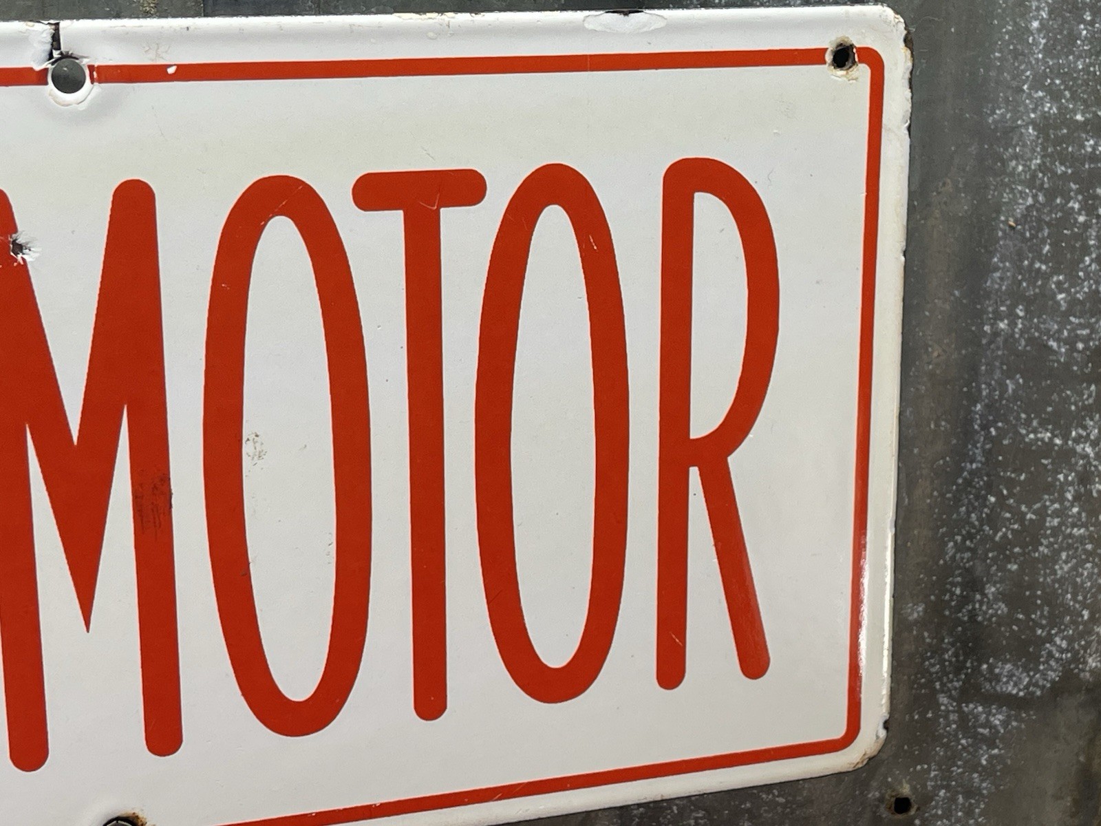 Vintage Union 76 Double Sided Porcelain NO SMOKING STOP YOUR MOTOR Sign 30×6