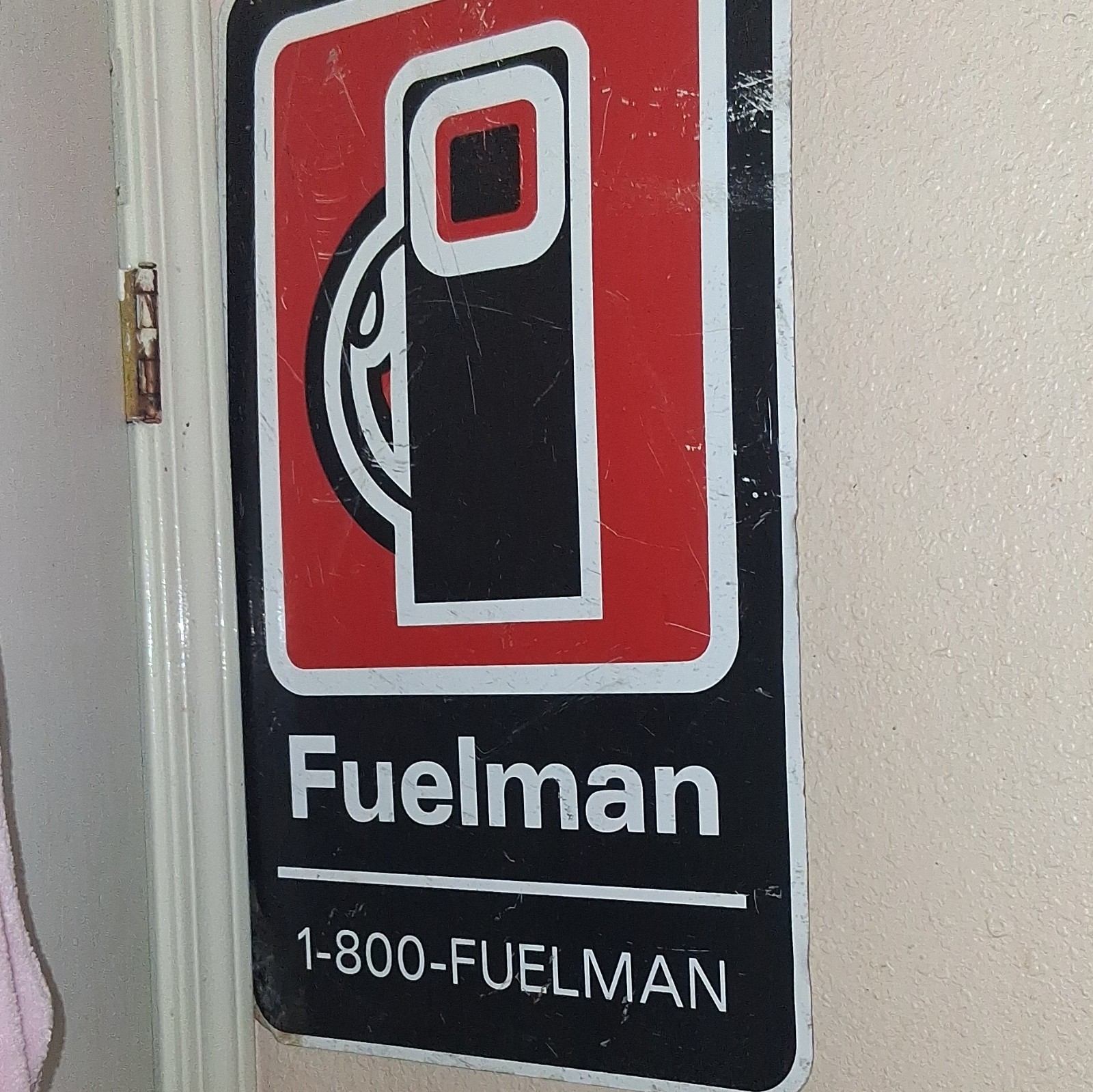 Fuelman Gas & Oil Advertising Sign 1-800-FUELMAN Red Black White