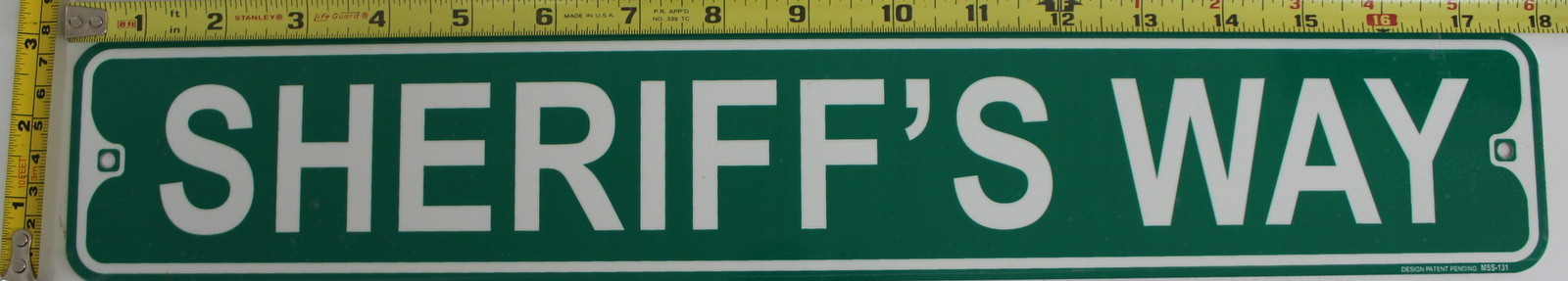 Metal Street Sign Sherifff’s Place Door Garage Man Cave Bar Decor 3″x18″