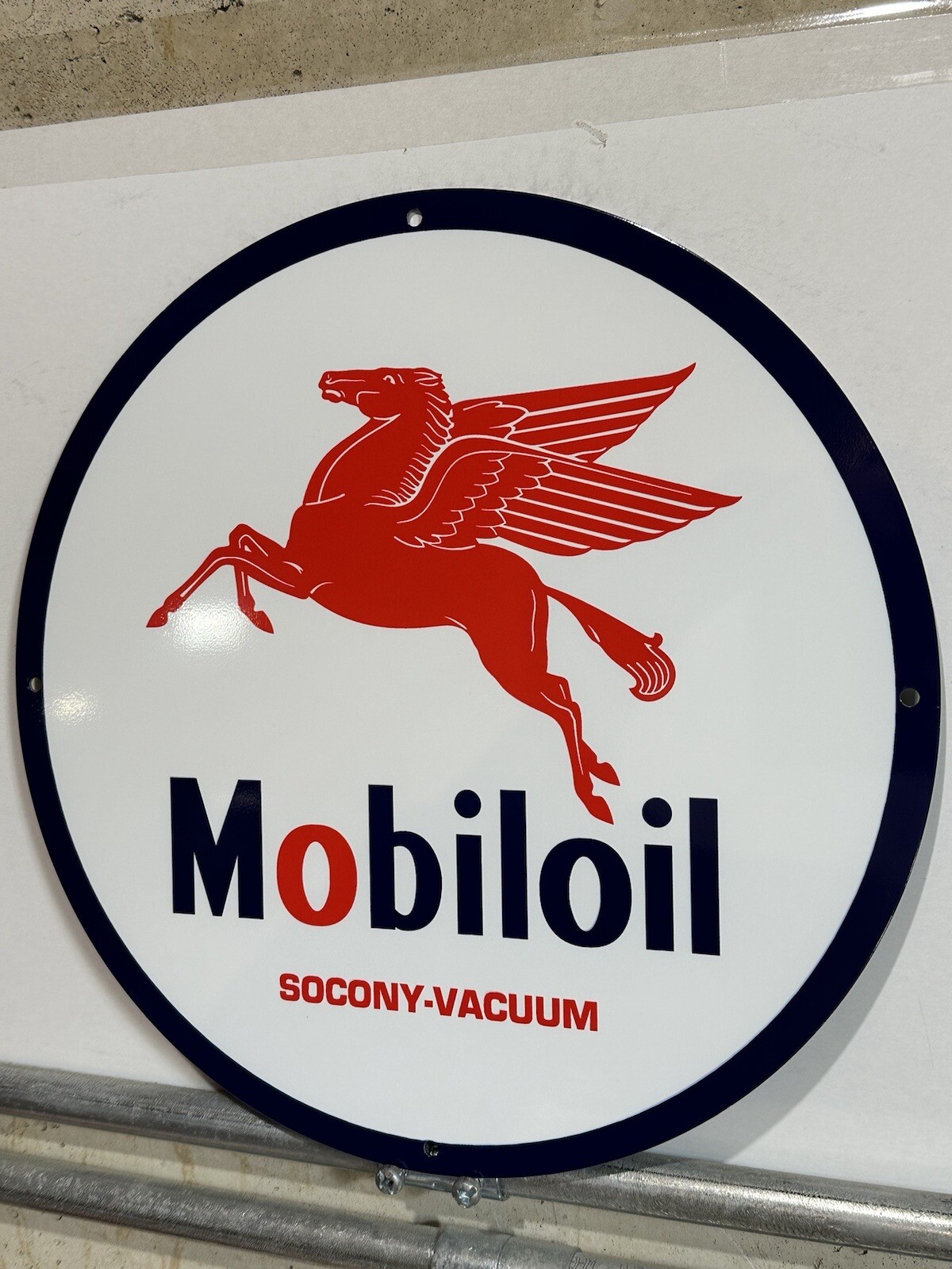 Vintage Style Mobiloil Socony-vacuum Metal Steel Top Quality Heavy Sign
