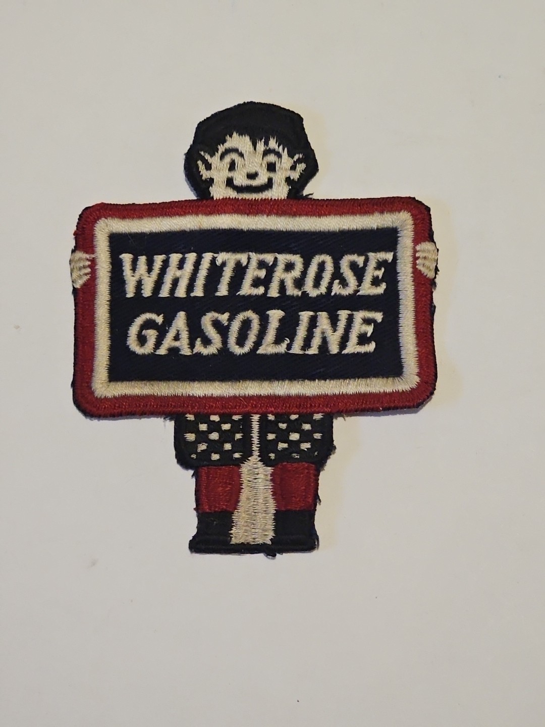 EN-AR-CO MOTOR OIL WHITE ROSE GASOLINE VINTAGE 1930’S ADVERTISING PATCH HTF!!