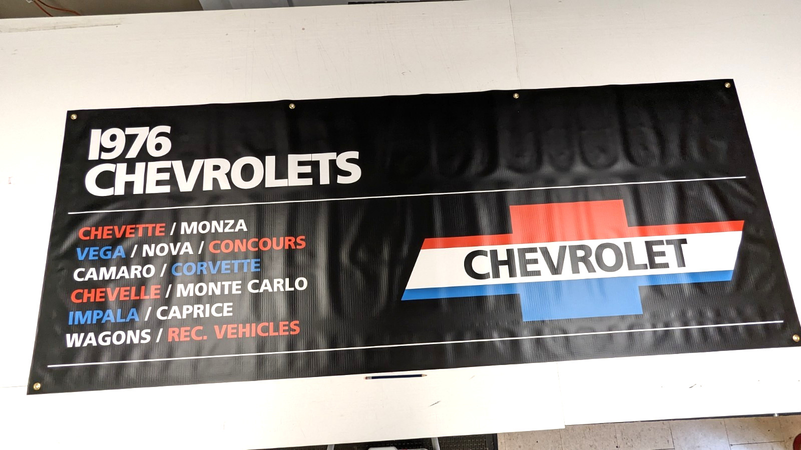 1976 Chevrolet Vintage-Style Dealer Promo Ad Banner Chevy