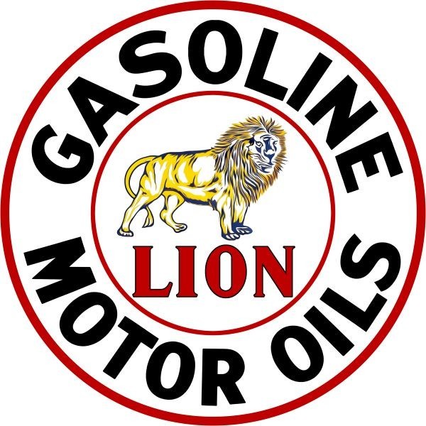 Lion Gasoline & Motor Oil NEW Sign: 40″ Dia. Round USA STEEL 2-SIDED