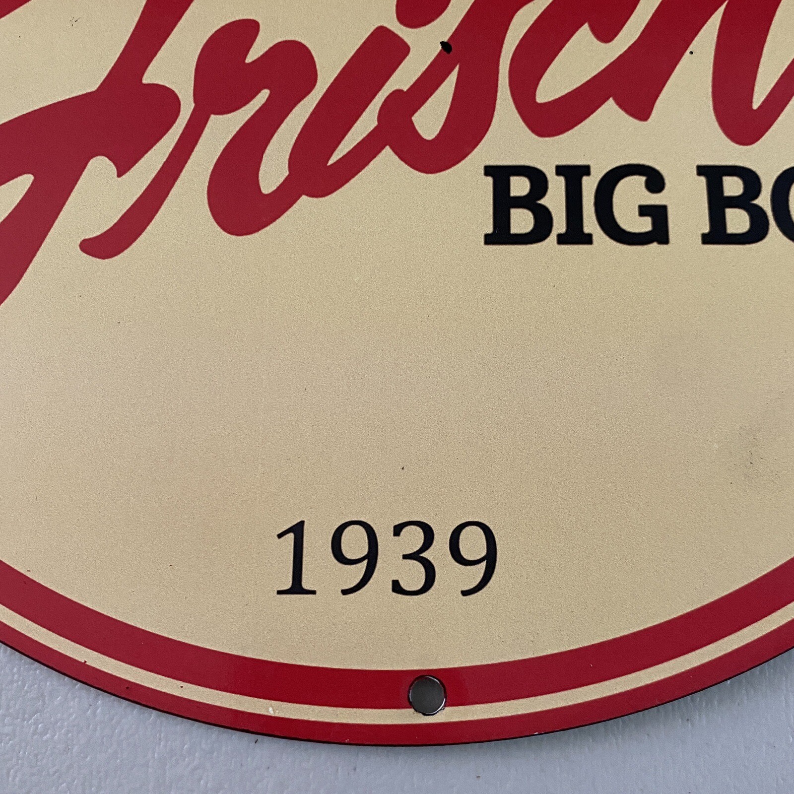 VINTAGE FRISCH’S BIG BOY PORCELAIN GAS OIL DINER BURGER FAST FOOD AD PUMP SIGN