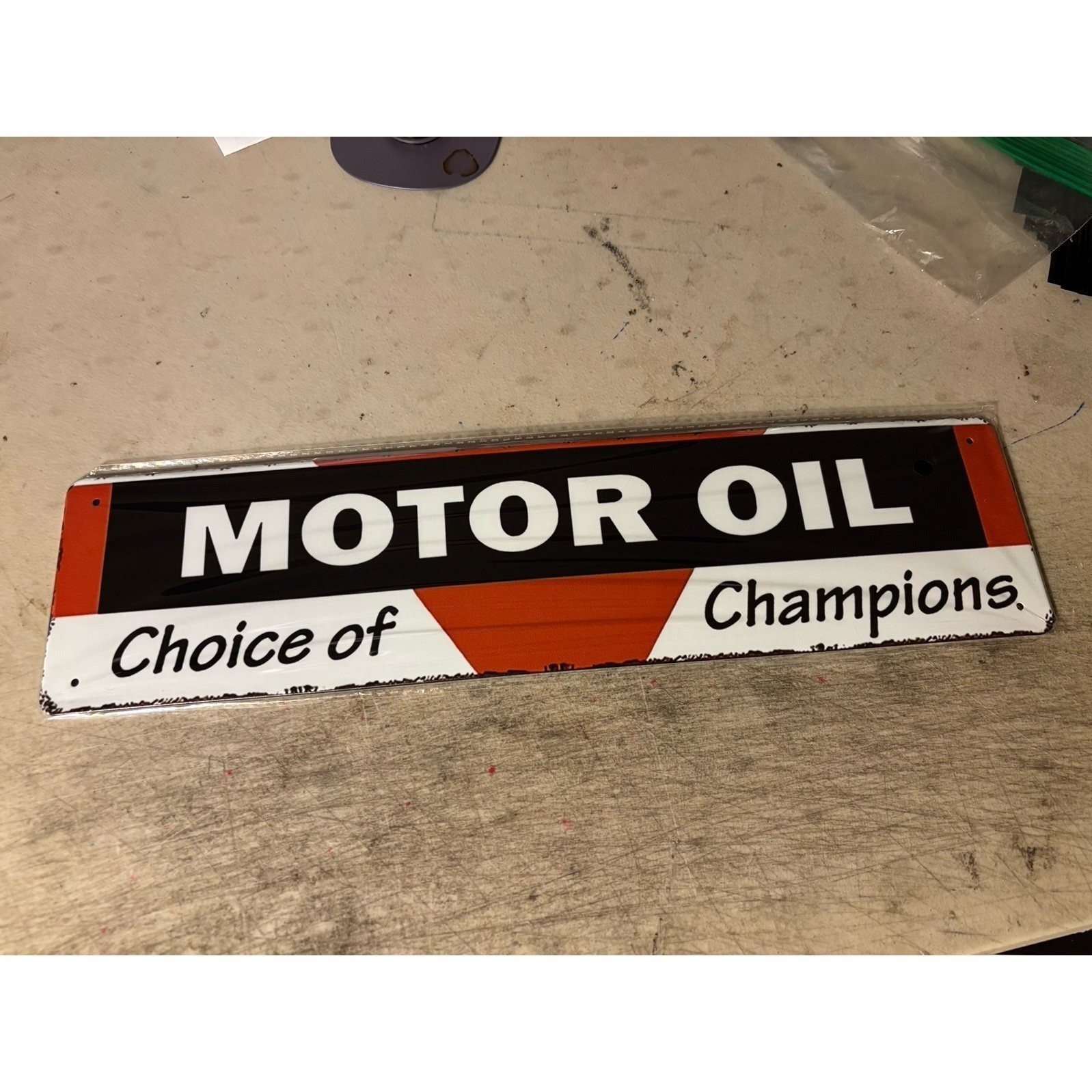 Motor oil choice of champions gasoline retro sign Garage Man Cave Collectable