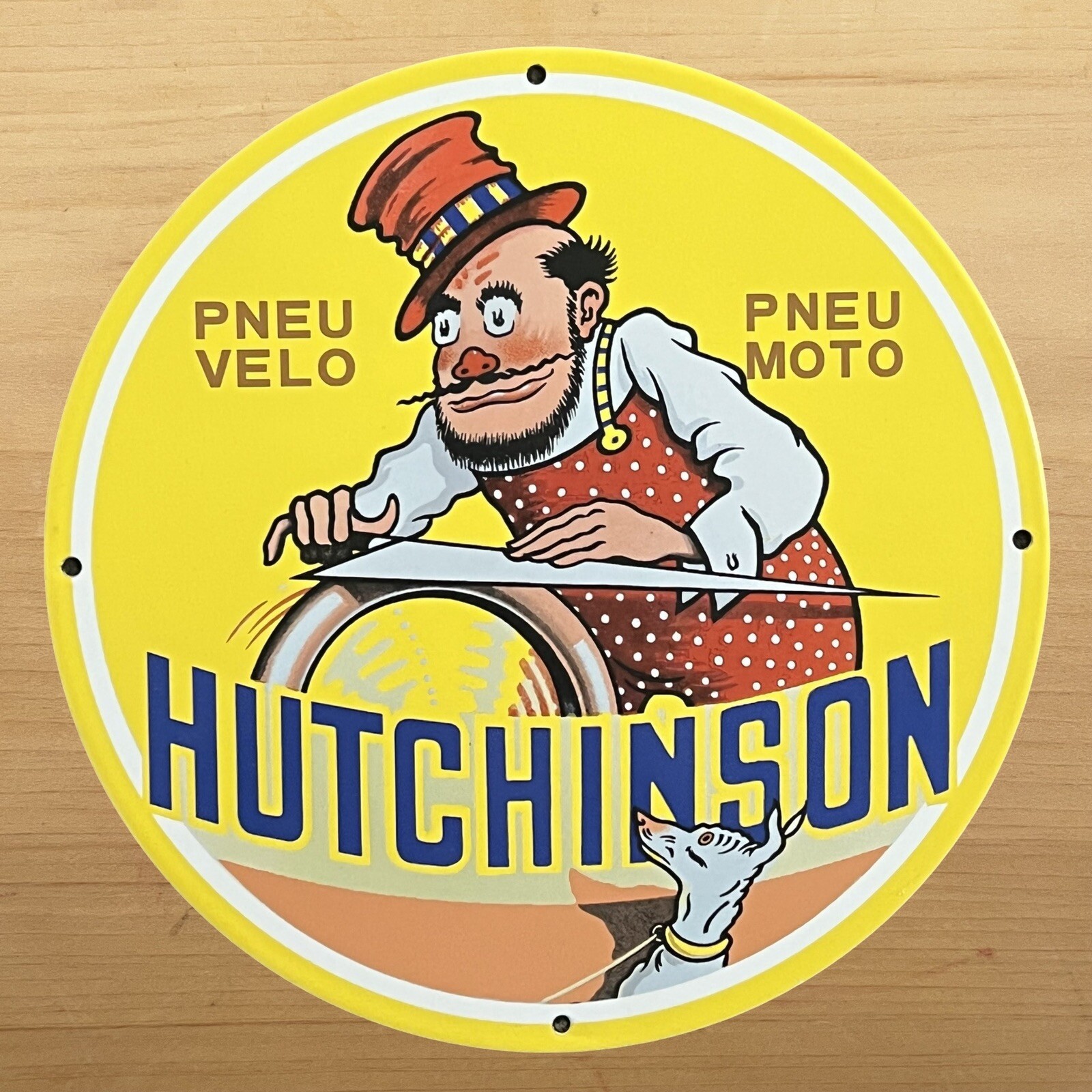 VINTAGE HUTCHINSON PORCELAIN SIGN BOTTLES SALES SERVICE STATION PUMP PLATE AD
