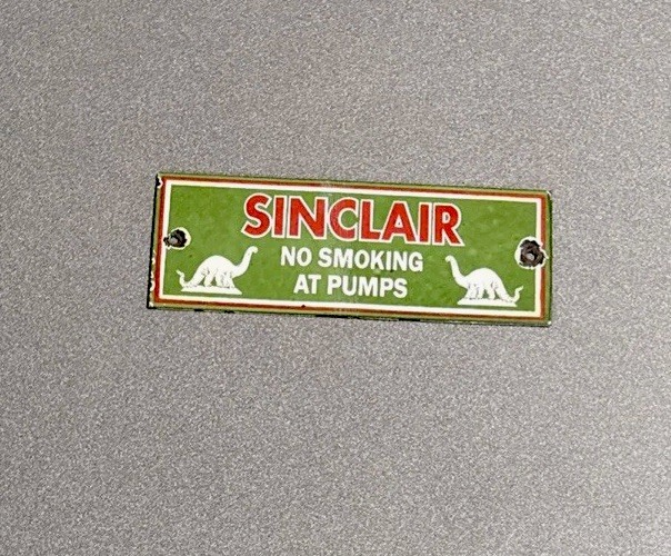VINTAGE SINCLAIR DINOSAUR GASOLINE PORCELAIN SIGN CAR GAS TRUCK OIL MOTORCYCLE