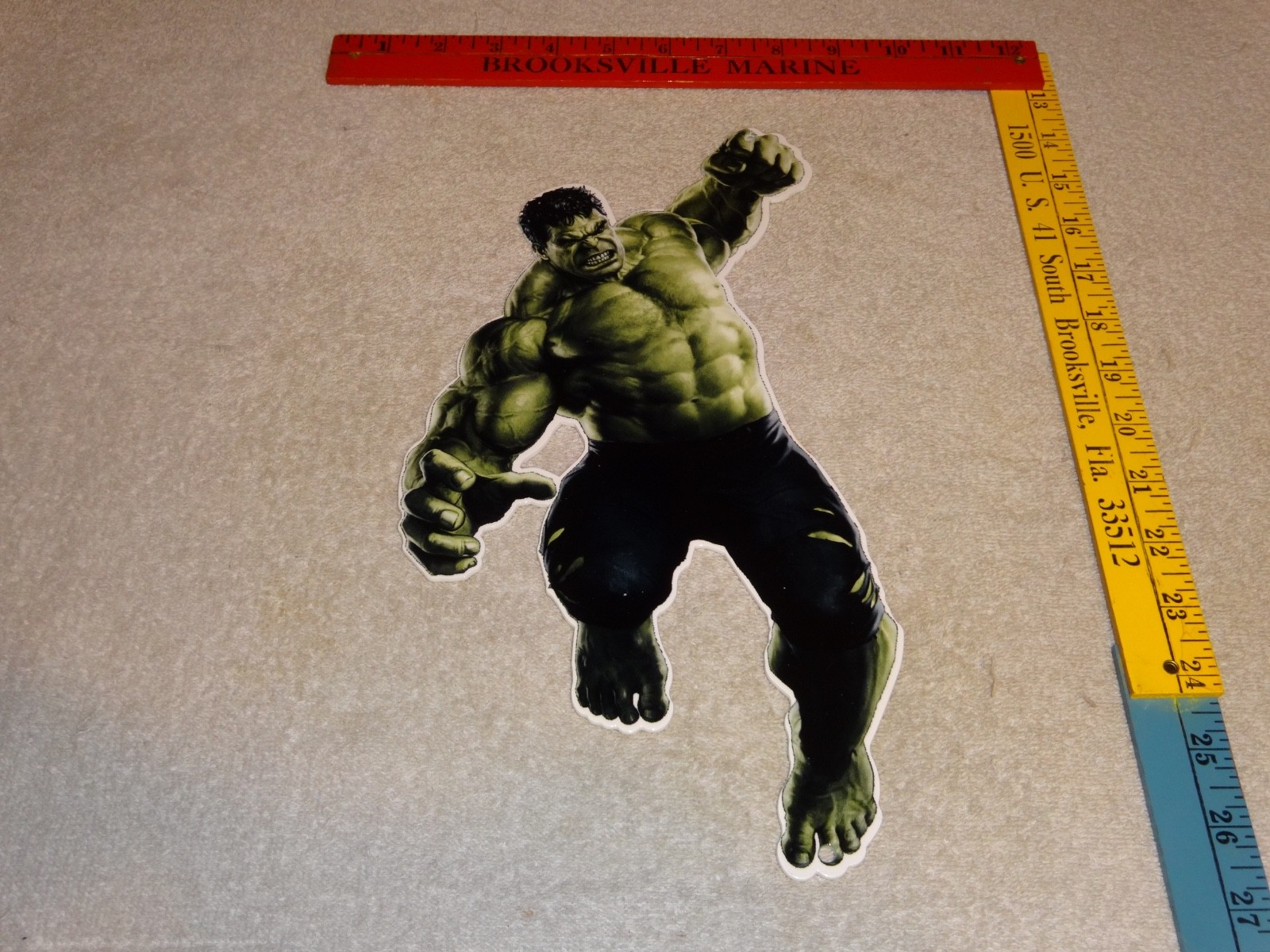 VINTAGE THE INCREDIBLE HULK BRUCE BANNER 13″ ENAMEL METAL MARVEL COMIC HERO SIGN