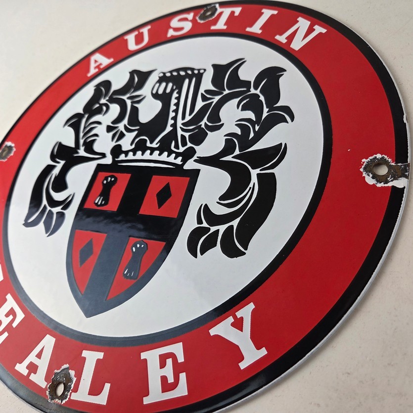 Vintage Austin Healey Automobiles Sign – Porcelain Gas Pump Dealership Sign