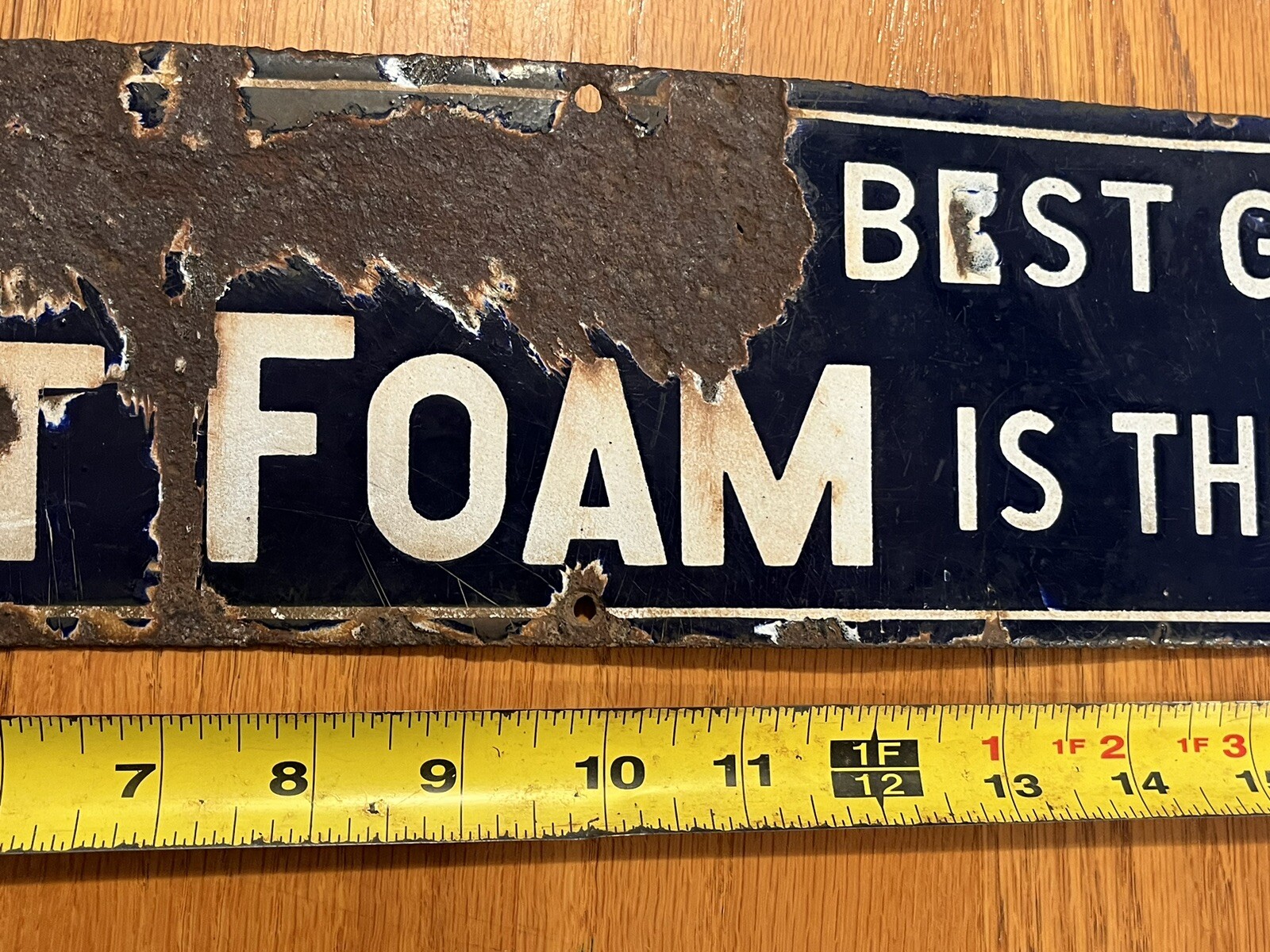 Yeast Foam Original Porcelain Sign Blue White Kitchen Food Advertising Only Best