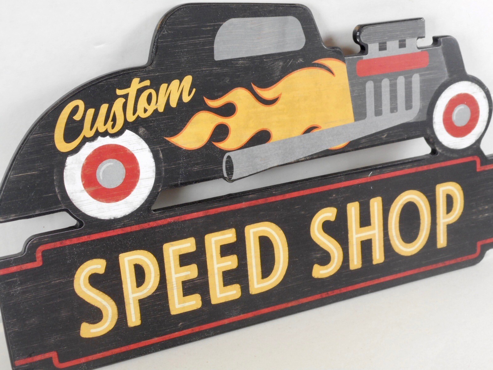 Vintage Style Wooden Custom Speed Shop Sign 13″ x 8″ Garage FREE SHIPPING