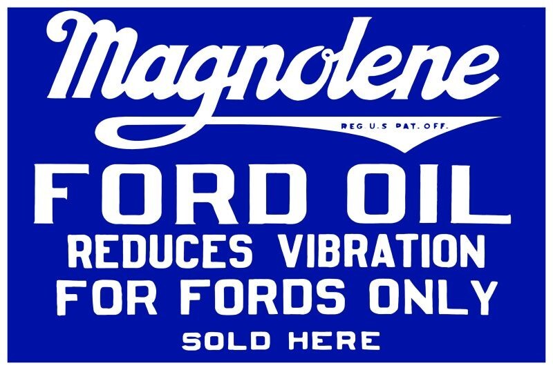 Magnolene Ford Motor Oil NEW Sign – 12×18″ USA STEEL LG Size 2 lbs