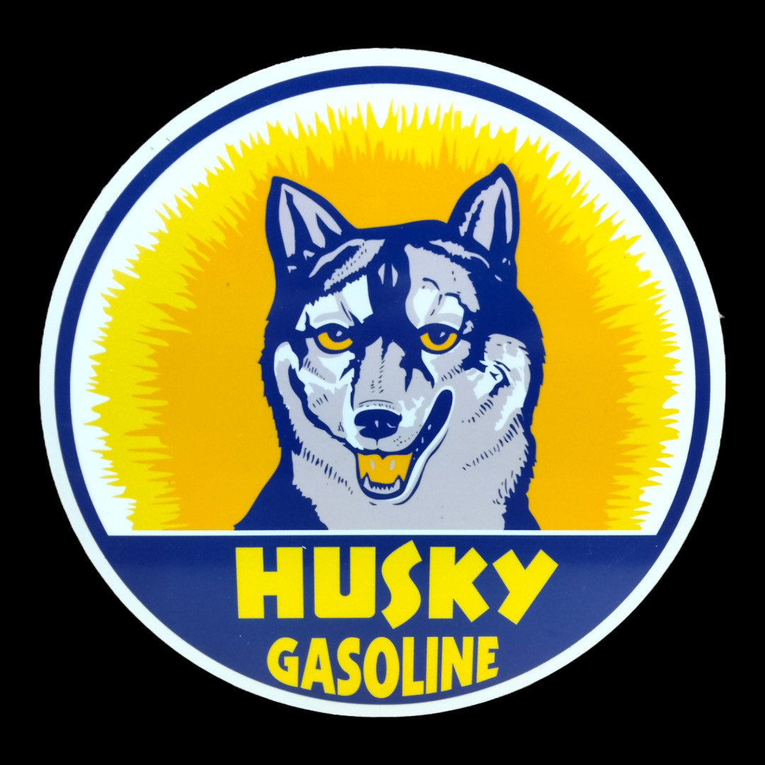 12″ Husky Sign / Husky Signs / Petro Gas Oil Dog Mens Sign Vintage Petroliana