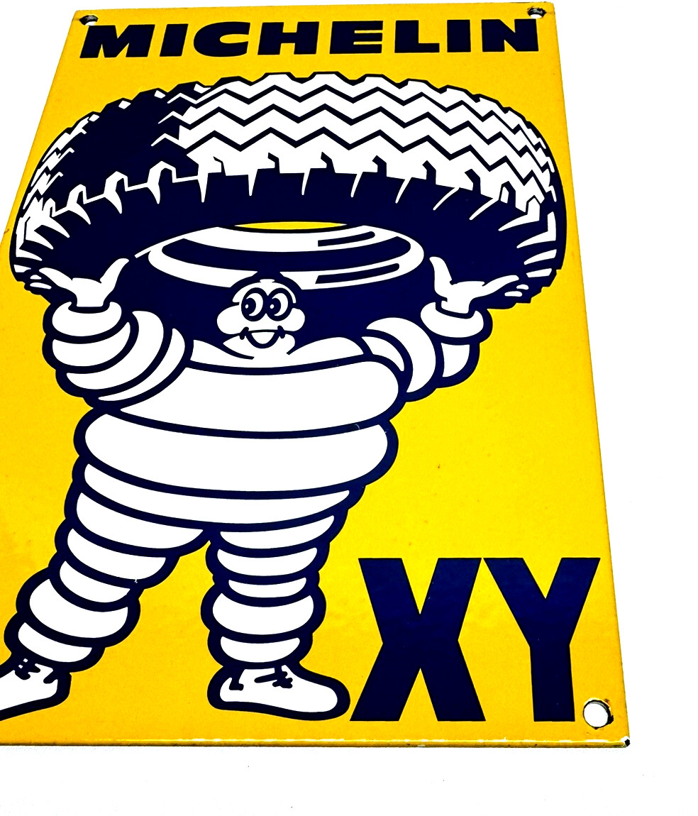 Michelin XY Heavy Duty Tires – Vintage Porcelain Sign – Service Station Garage