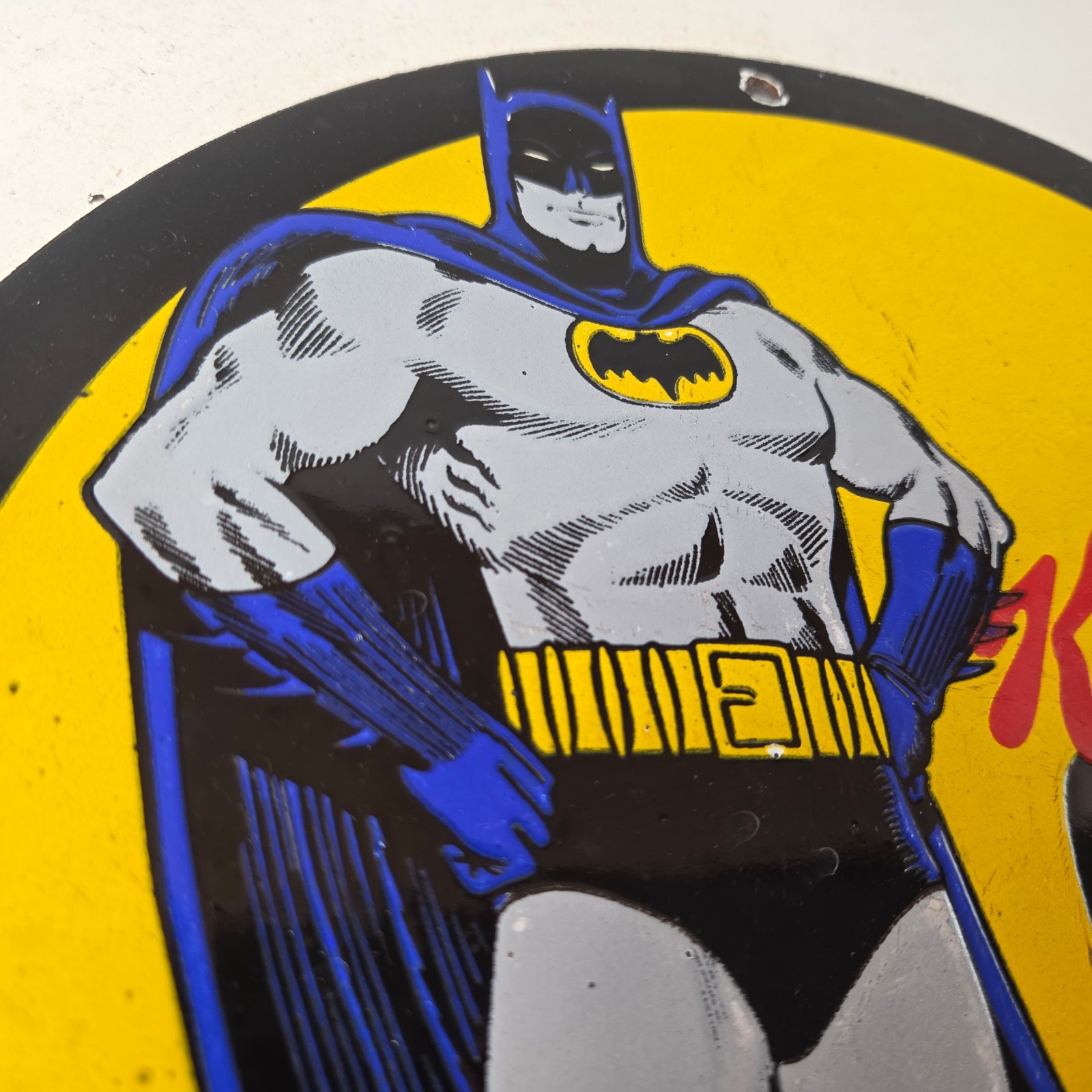 Vintage Kelloggs Sign – Corn Flakes Porcelain Batman Cereal Breakfast Gas Sign