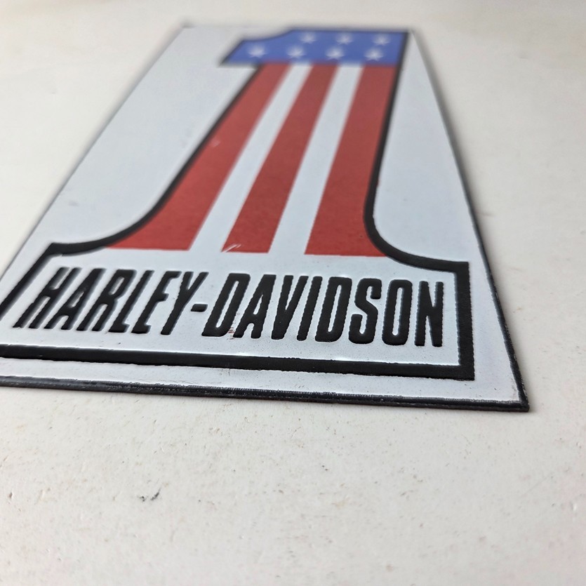 Vintage Harley Davidson Motorcycles Sign – Number One USA American Flag Gas Sign
