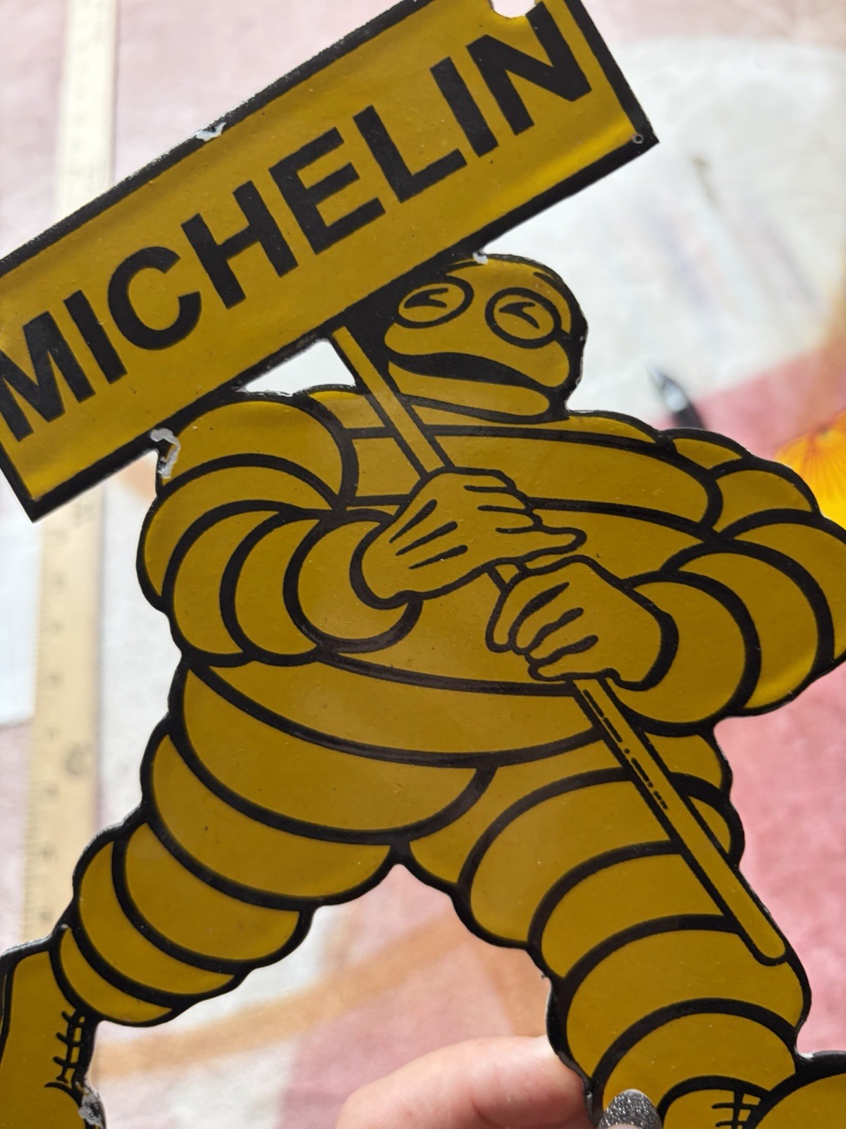 Porcelain Yellow Michelin Guy Sign