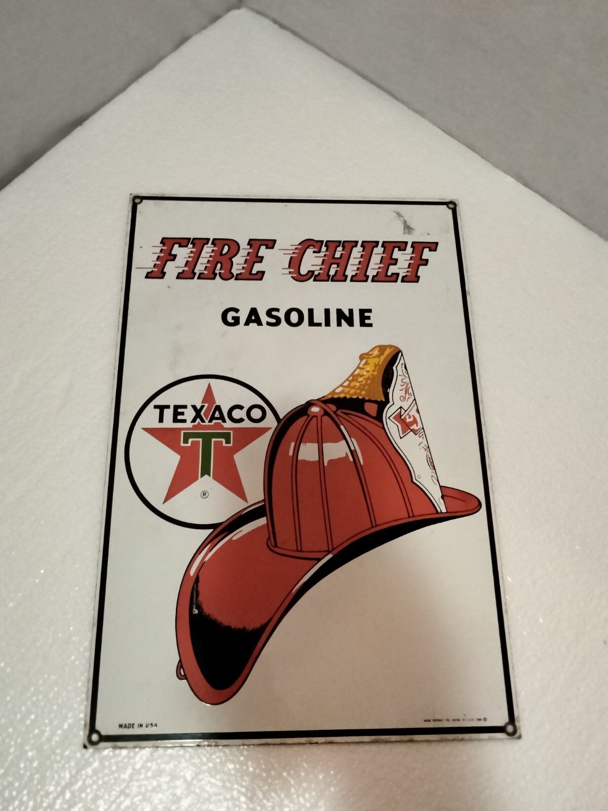 Ande Rooney TEXACO FIRE CHIEF Porcelain Sign Reproduction