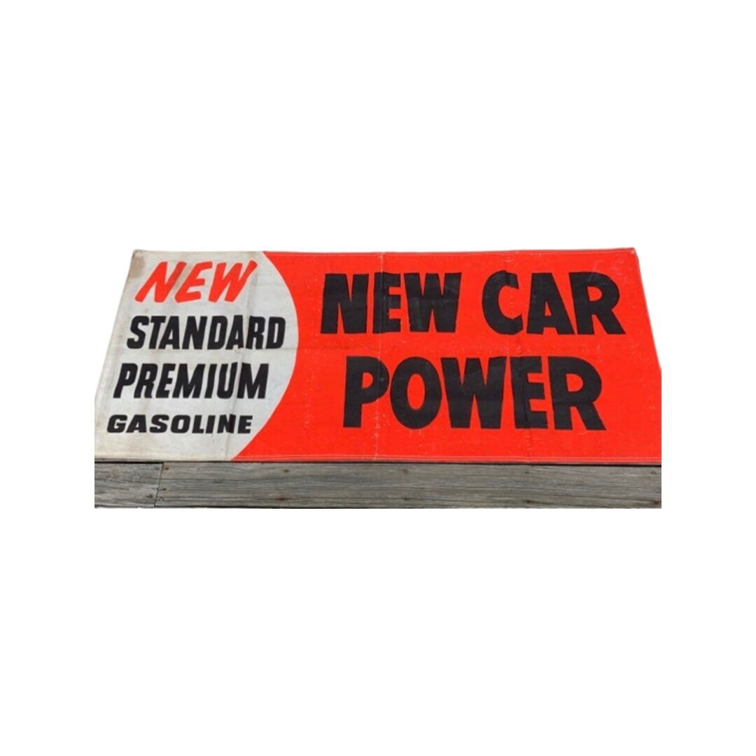 On sale-1950′ Vintage “New Standard Premium Gasoline New Car Power” Gas Station
