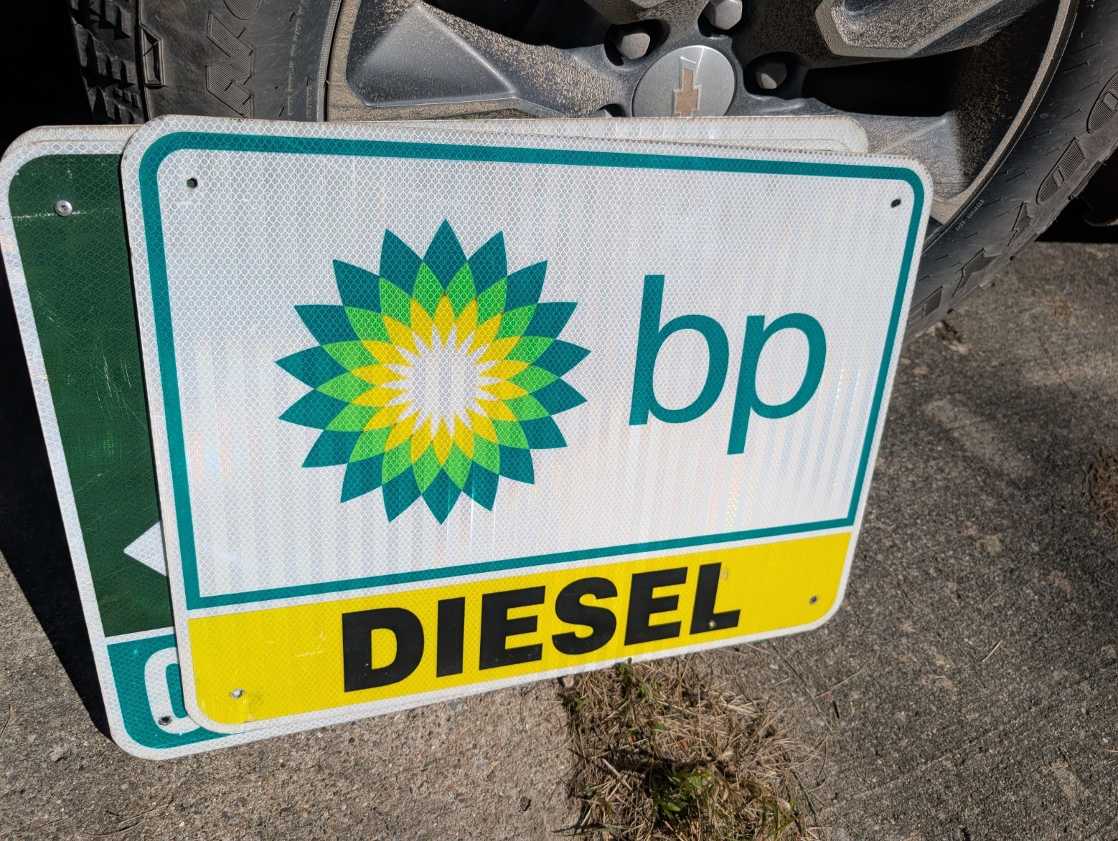 Bp ADVERTISING HWY EXIT SIGN 18X24 BARN MAN CAVE DIESEL GAS STATION