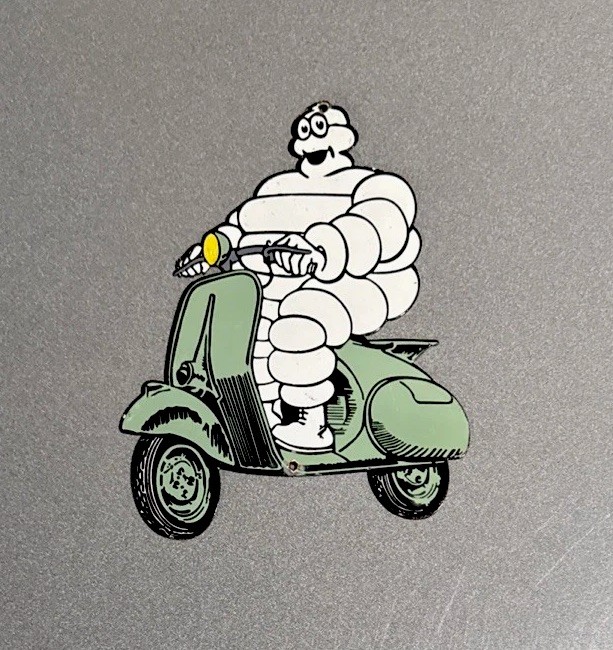 VINTAGE 12” MICHELIN TIRE MAN PORCELAIN SIGN CAR GAS OIL TRUCK MOTORCYCLE
