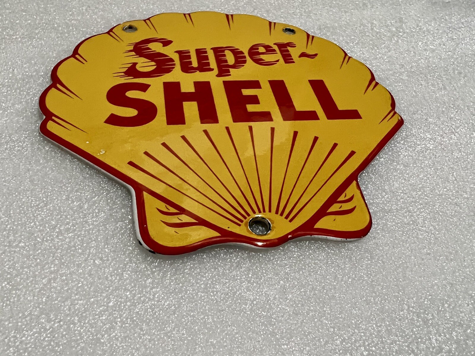 6 Inch Die Cut PORCELAIN ENAMEL SIGN Oil Gasoline Gas pump Plate