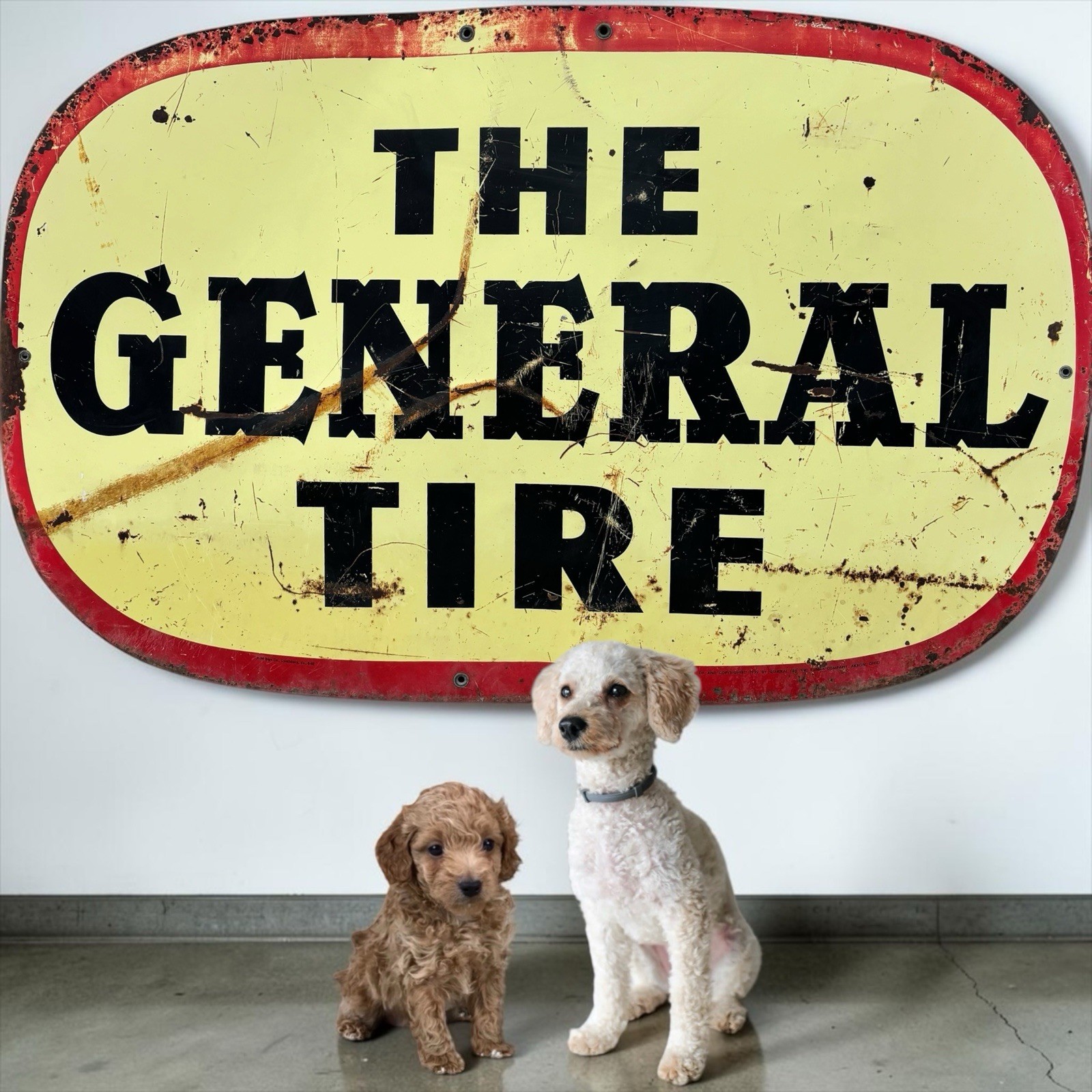 Vintage The General Tire Dealer Metal Sign Auto Car Oil Gas Station Advertising