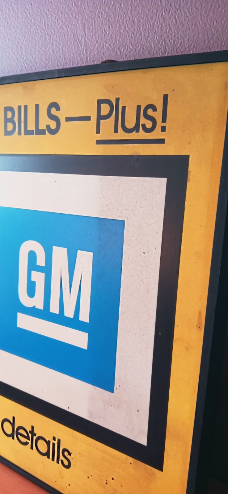 Vintage 60s 70s Original GM Dealership Sign Clock Display Double Sided Chevrolet