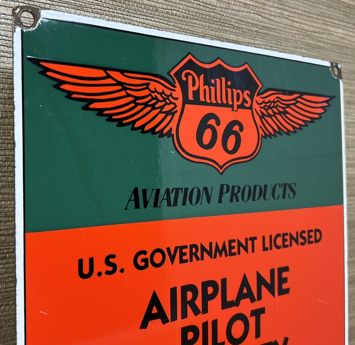 VINTAGE PHILLIPS 66 GASOLINE PORCELAIN SIGN DEALERSHIP GAS STATION MOTOR OIL