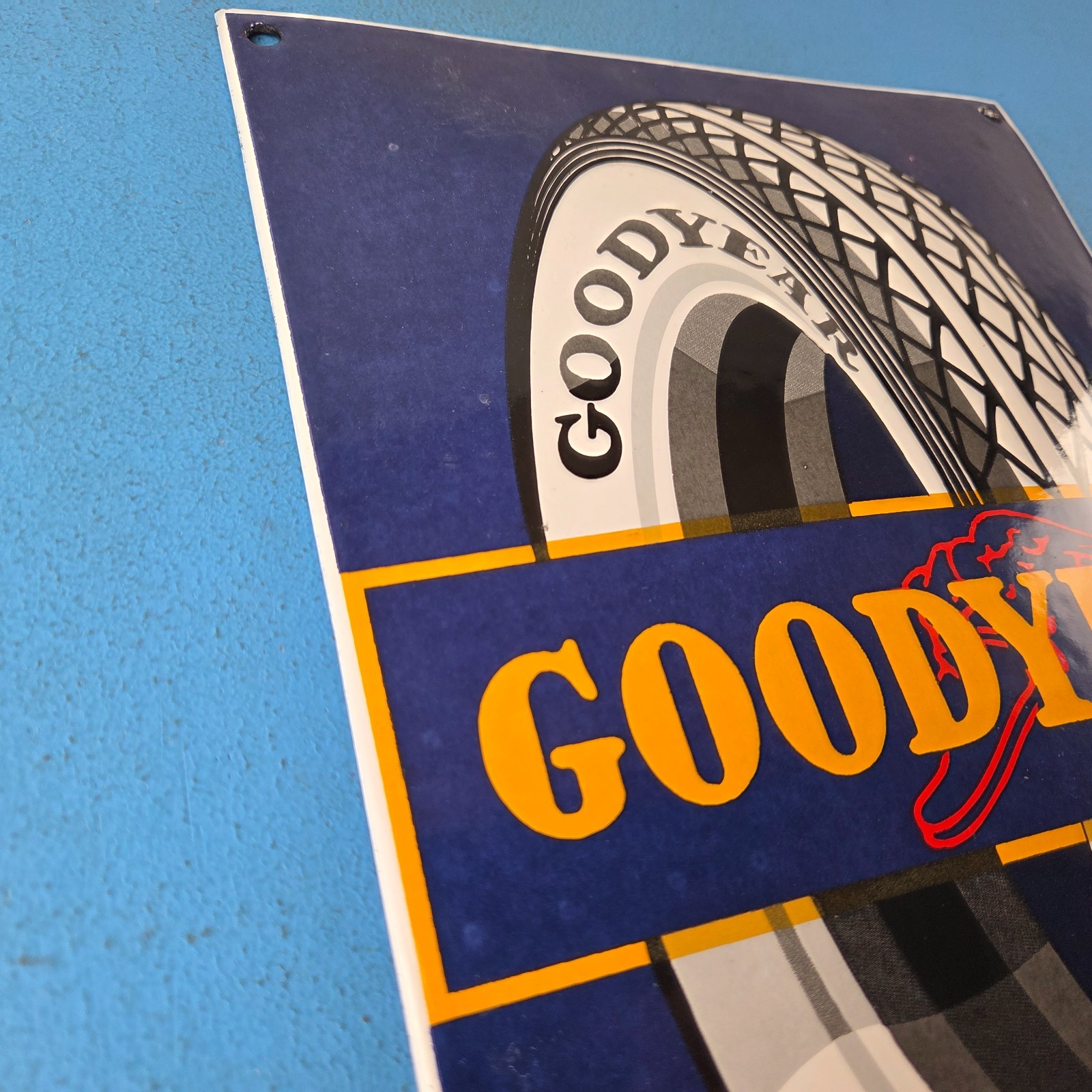 Vintage Tires Porcelain Sign – Gas Pump Service Tires Advertising Sign