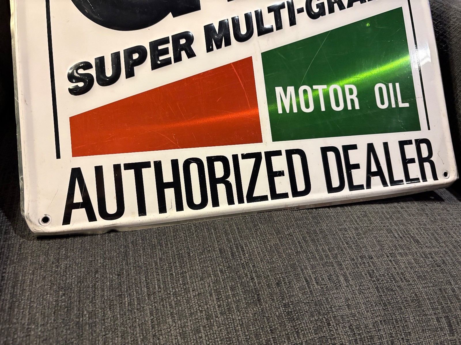 Vintage GTX Motor Oil Embossed Dealer Sign