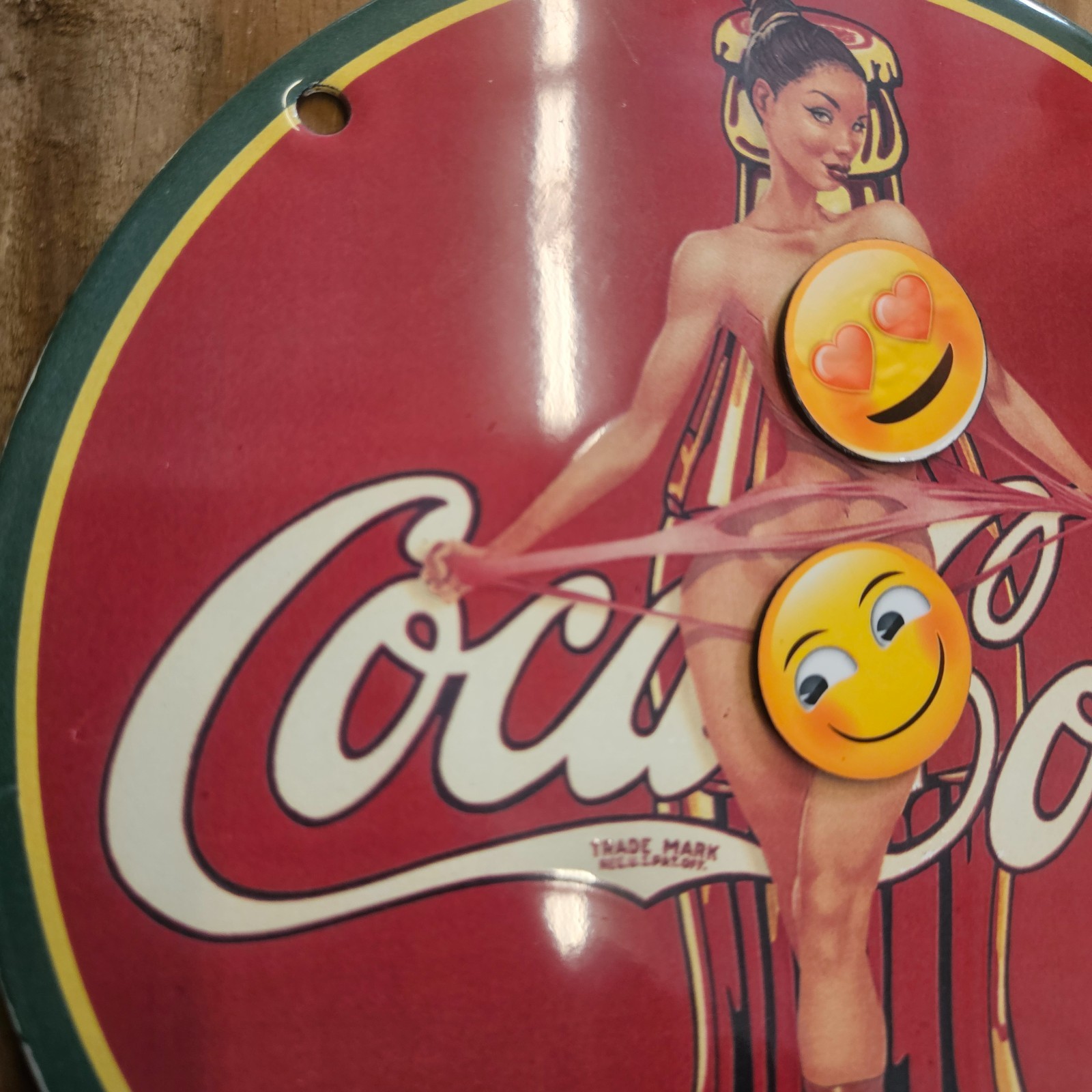 PORCELAIN IN UP GIRL MODEL GAS & OIL STATION PUMP PLATE GARAGE MAN CAVE SIGN