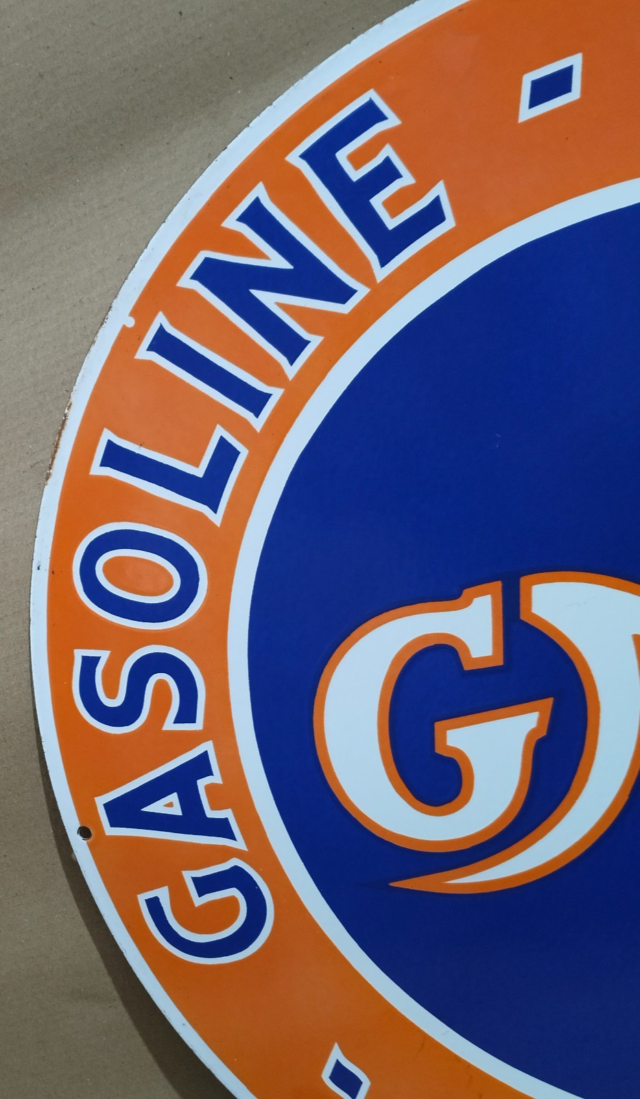 GMC Gasoline Porcelain Enamel Sign 30 X 30 Inches 1 sides