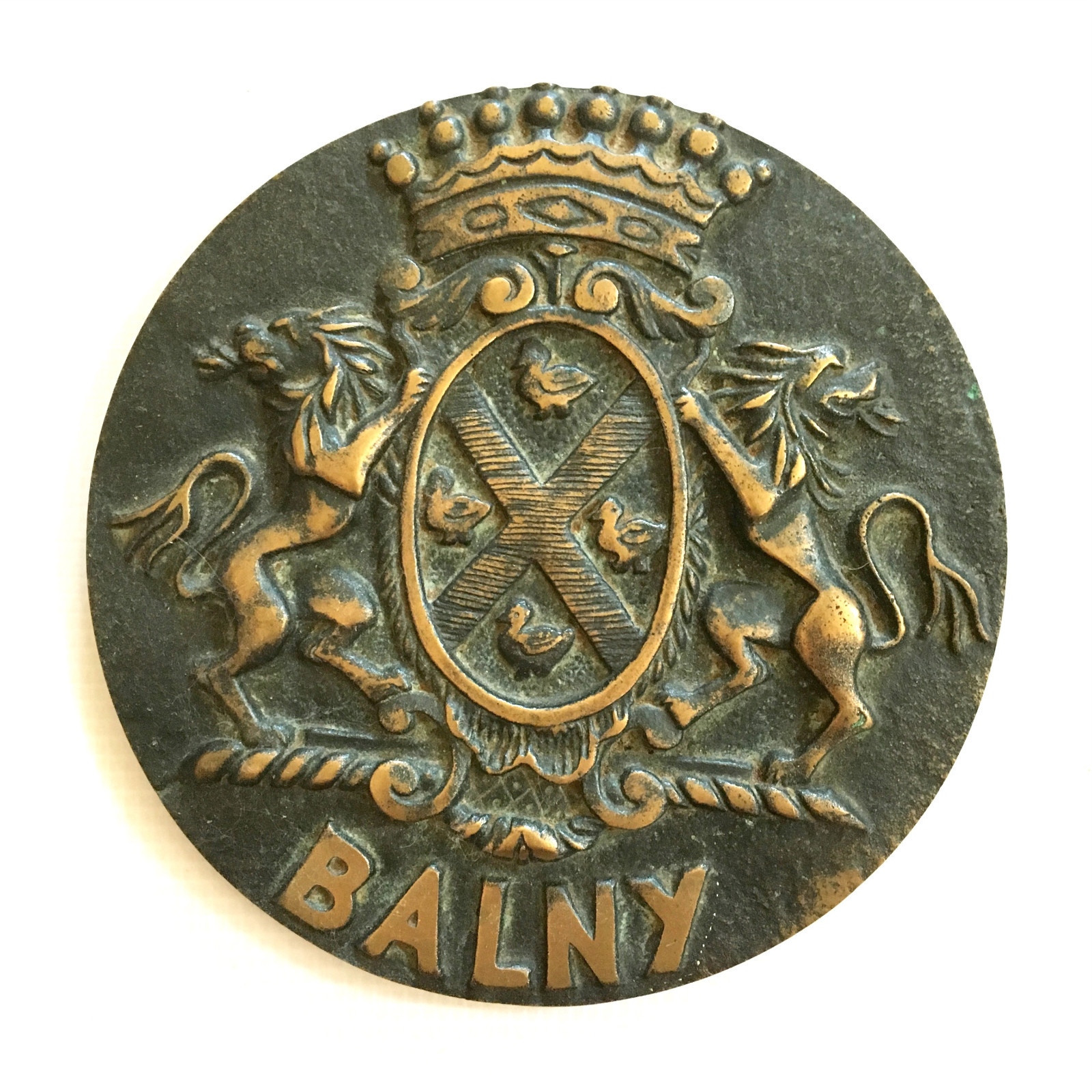 Balny France Marine Coat of Arms Braze Copper Marine Logo Plate