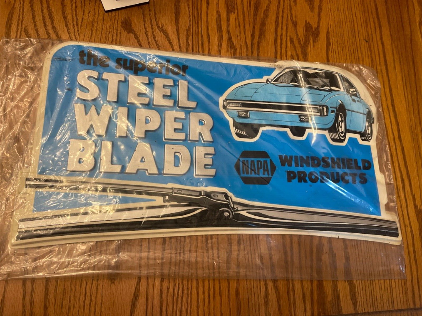 RARE NOS NAPA AUTO PARTS STEEL WIPER BLADE PLASTIC ADVERTISEMENT SIGN 22X 12