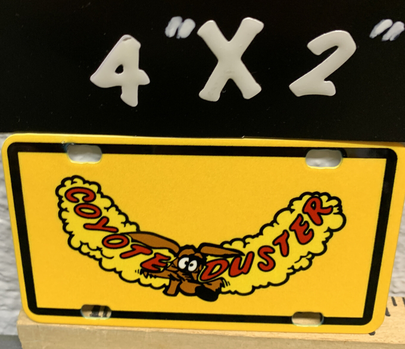 Wylie Coyote Duster Bicycle Plate Metal Sign Cartoon Character TV Show Comic Gas