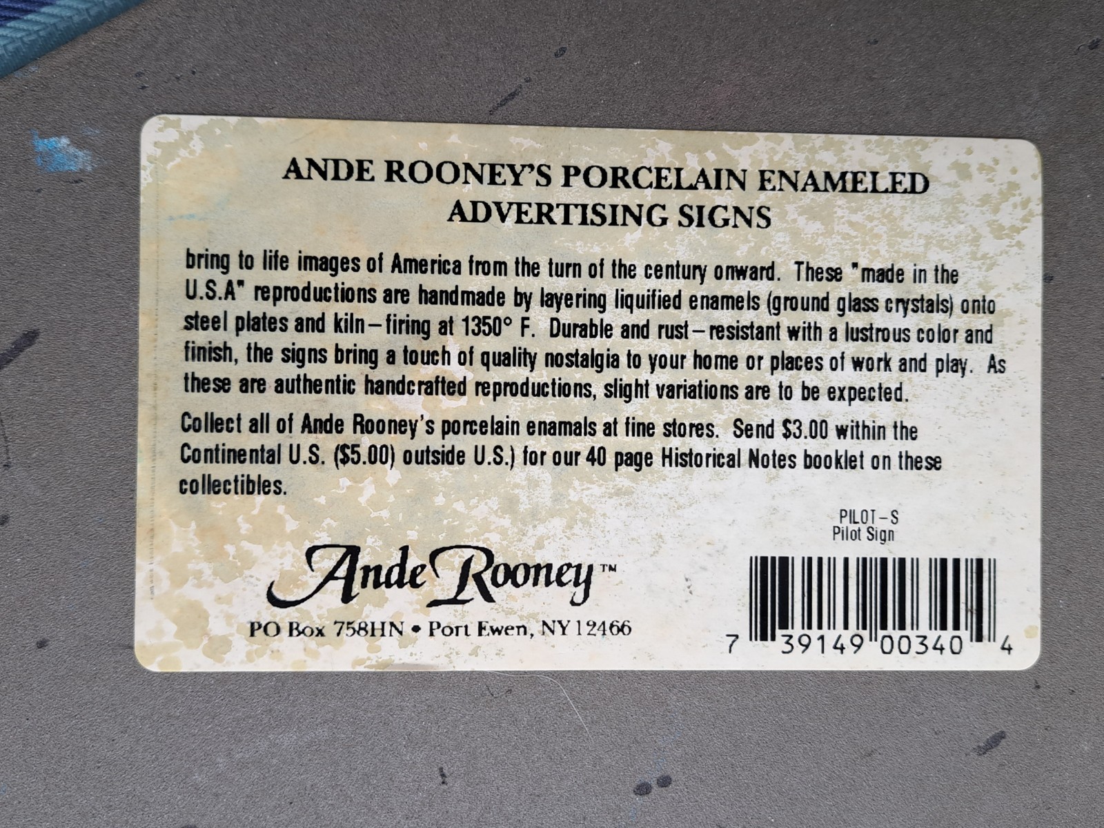 Ande Rooney HEAVY Porcelain Sign Phillips 66 Aviation BOEING 40 Airplane BIN32