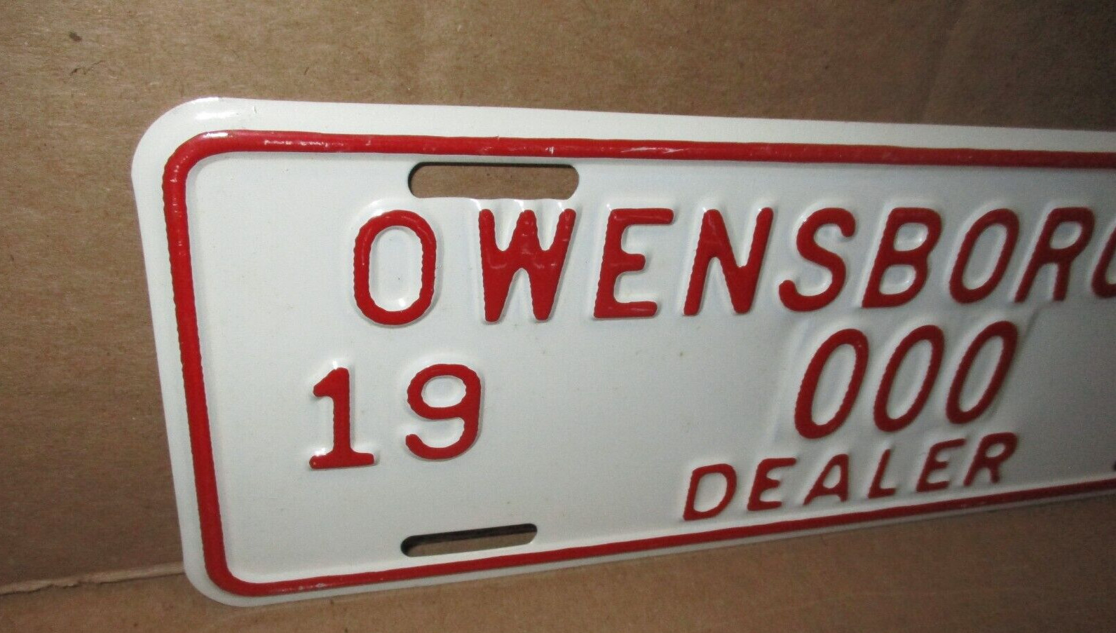 OWENSBORO KY — 000 Dealer Tag — OLD ORIGINAL VINTAGE SIGN – 1981 License PLATE