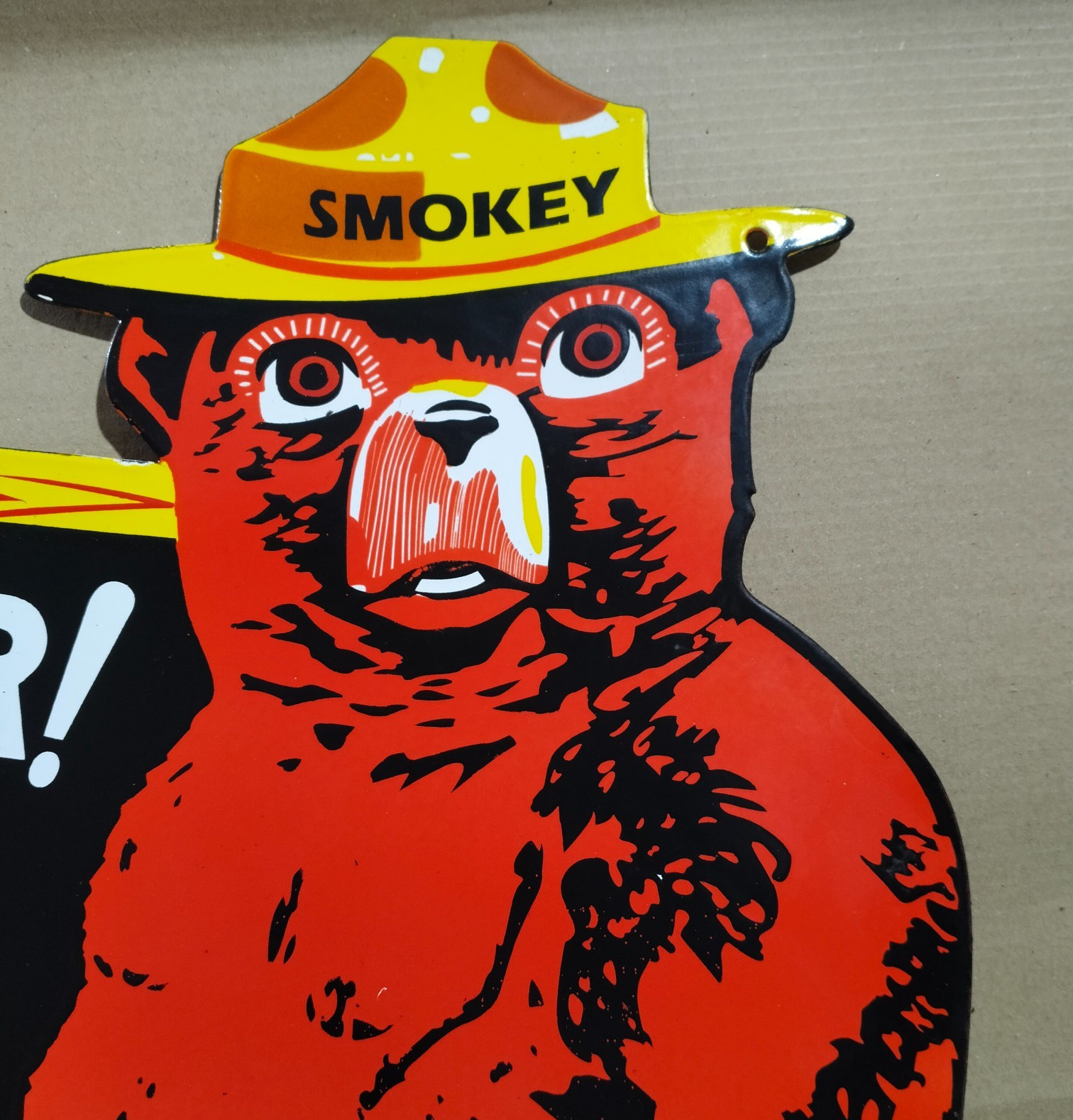 Smokey Prevent Forest Fires Porcelain Enamel Sign 42 x 30 Inches 2 Sided