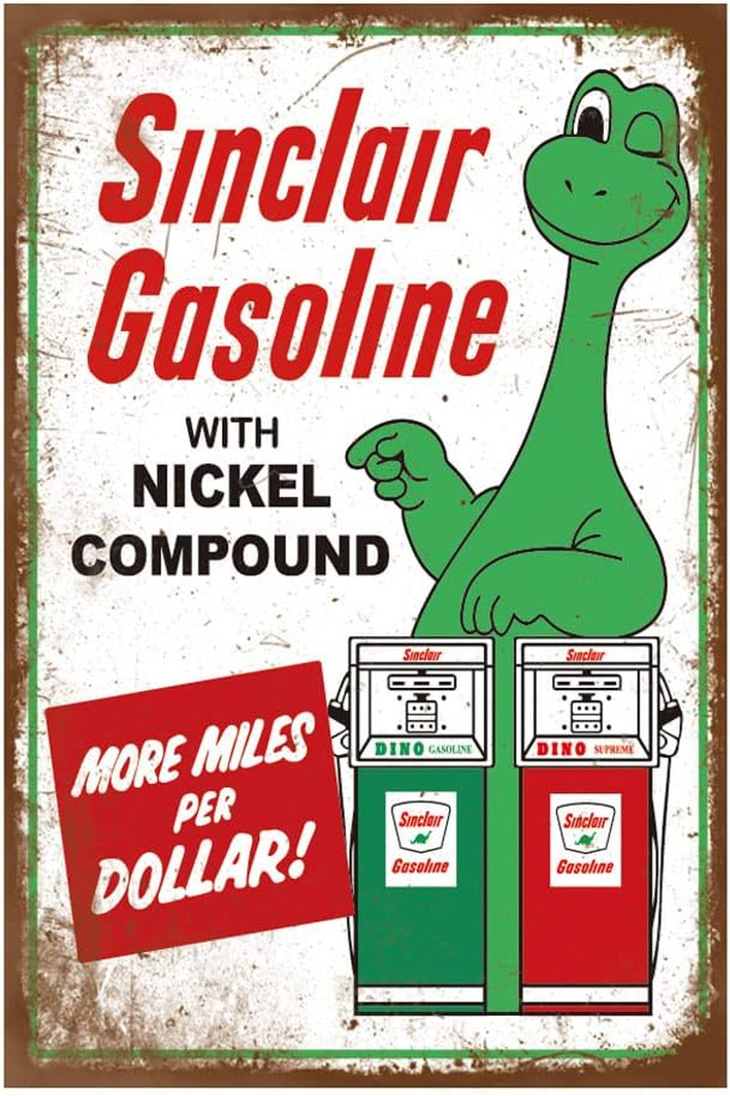 12 Pieces Gas and Oil Tin Signs, Retro Vintage Metal Sign for Home Man Cave Gara