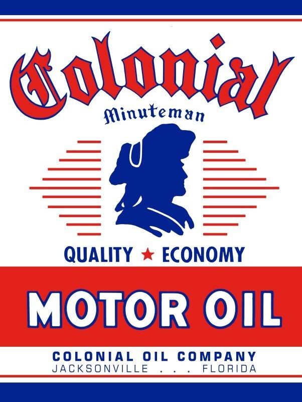 Colonial Motor Oil of Jacksonville, Florida New Metal Sign: 9×12 & Free Shipping