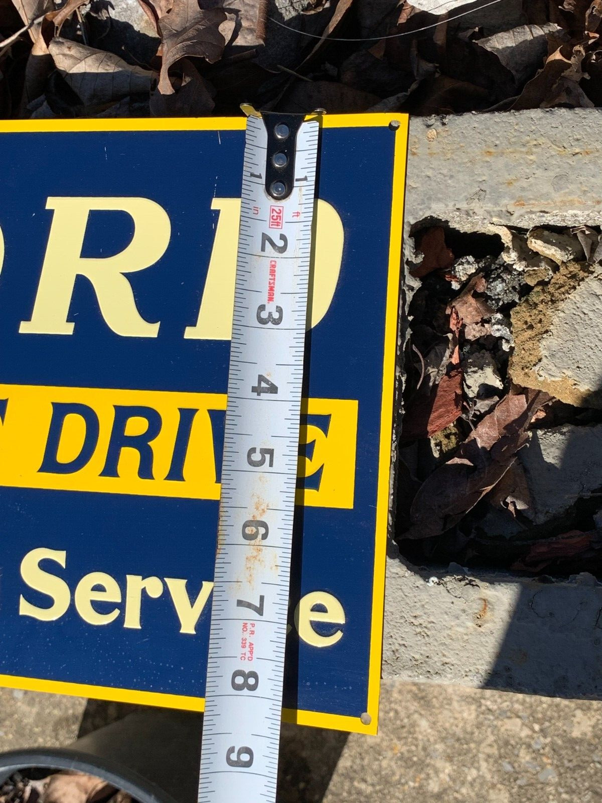 VINTAGE (CORD FRONT DRIVE SALES & SERVICE” EMBOSSED METAL SIGN, (11″x 8.5″) NICE