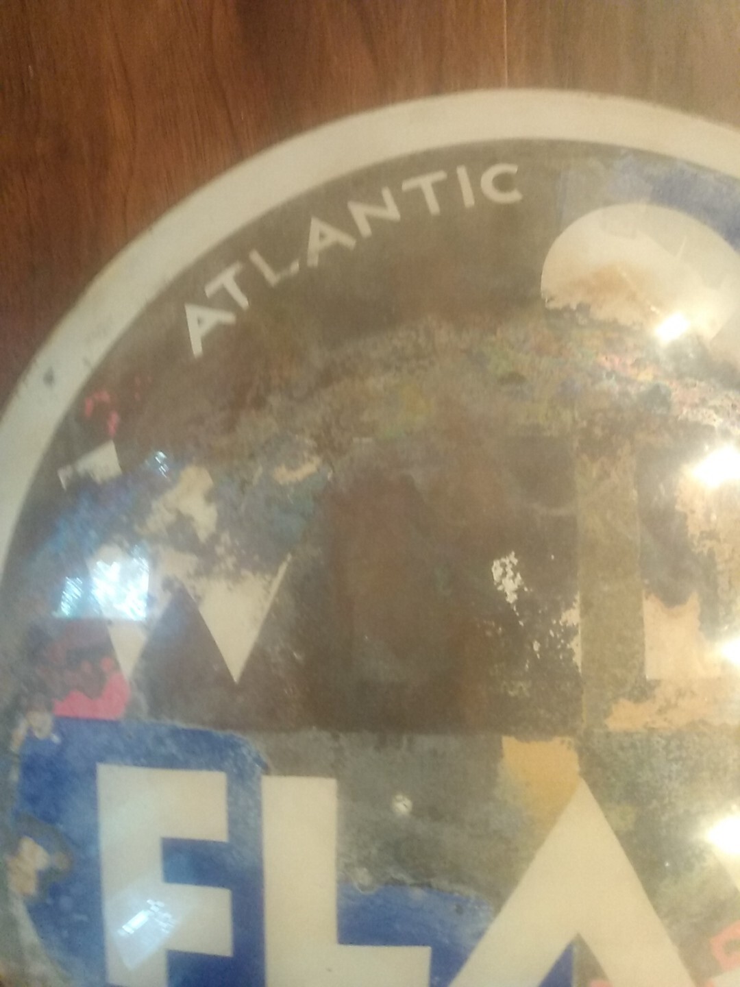 Antique 17″ Glass Globe Sign Gas Station Pump Advertising WHITE FLASH