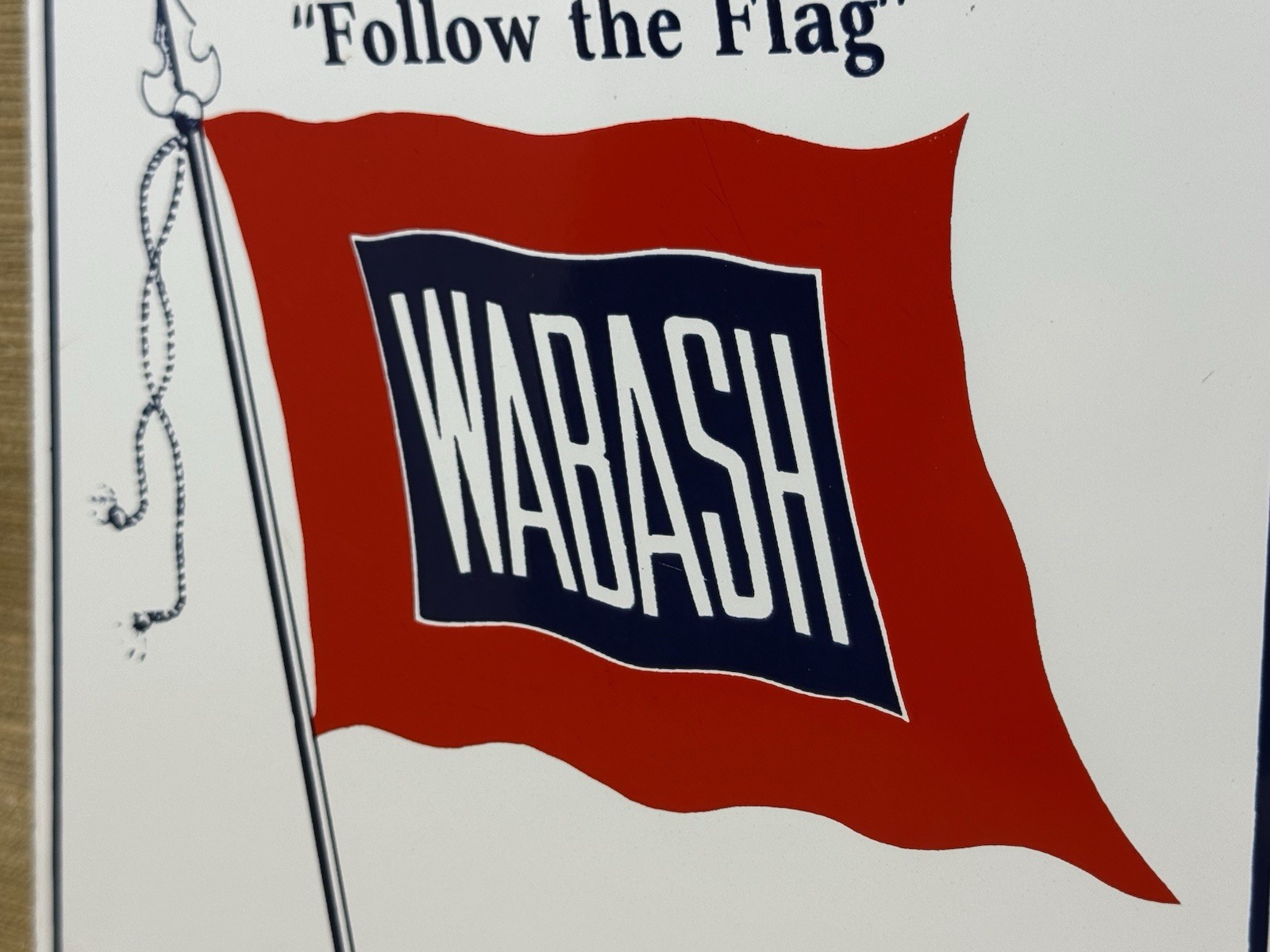 VINTAGE WABASH RAILROAD PORCELAIN SIGN TRAIN STATION GAS OIL NORTHERN OIHO