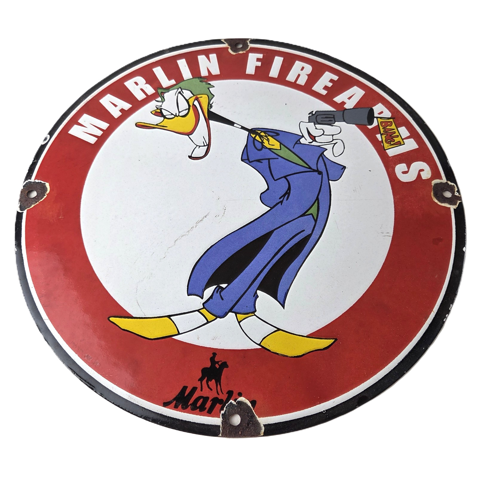 Vintage Marlin Firearms Sign – Joker Batman Comics Gas Pump Porcelain Sign