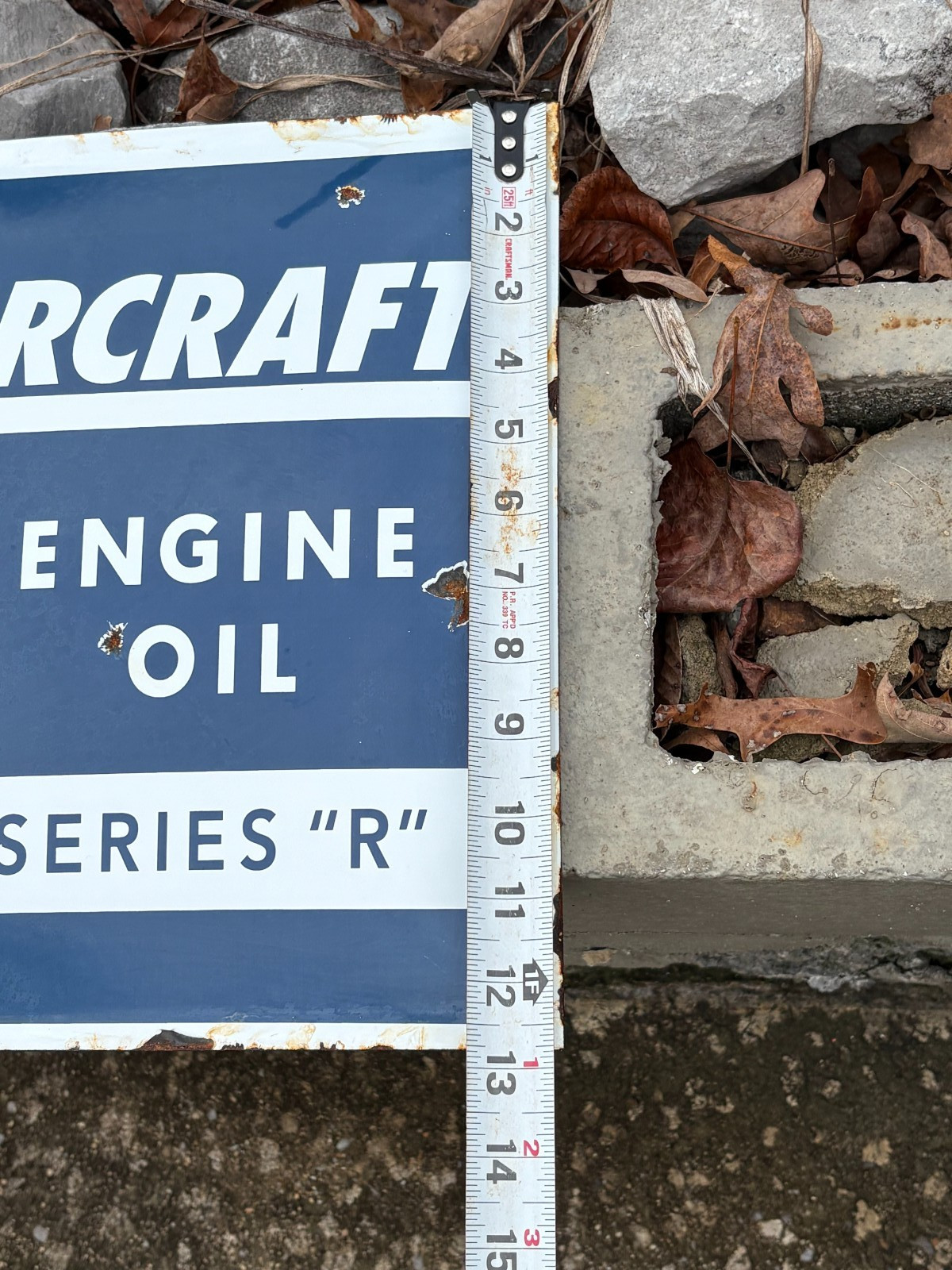 “GULF AIRCRAFT ENGINE OIL” PORCELAIN SIGN, (16″x 13″) GOOD COND, GREAT SIGN