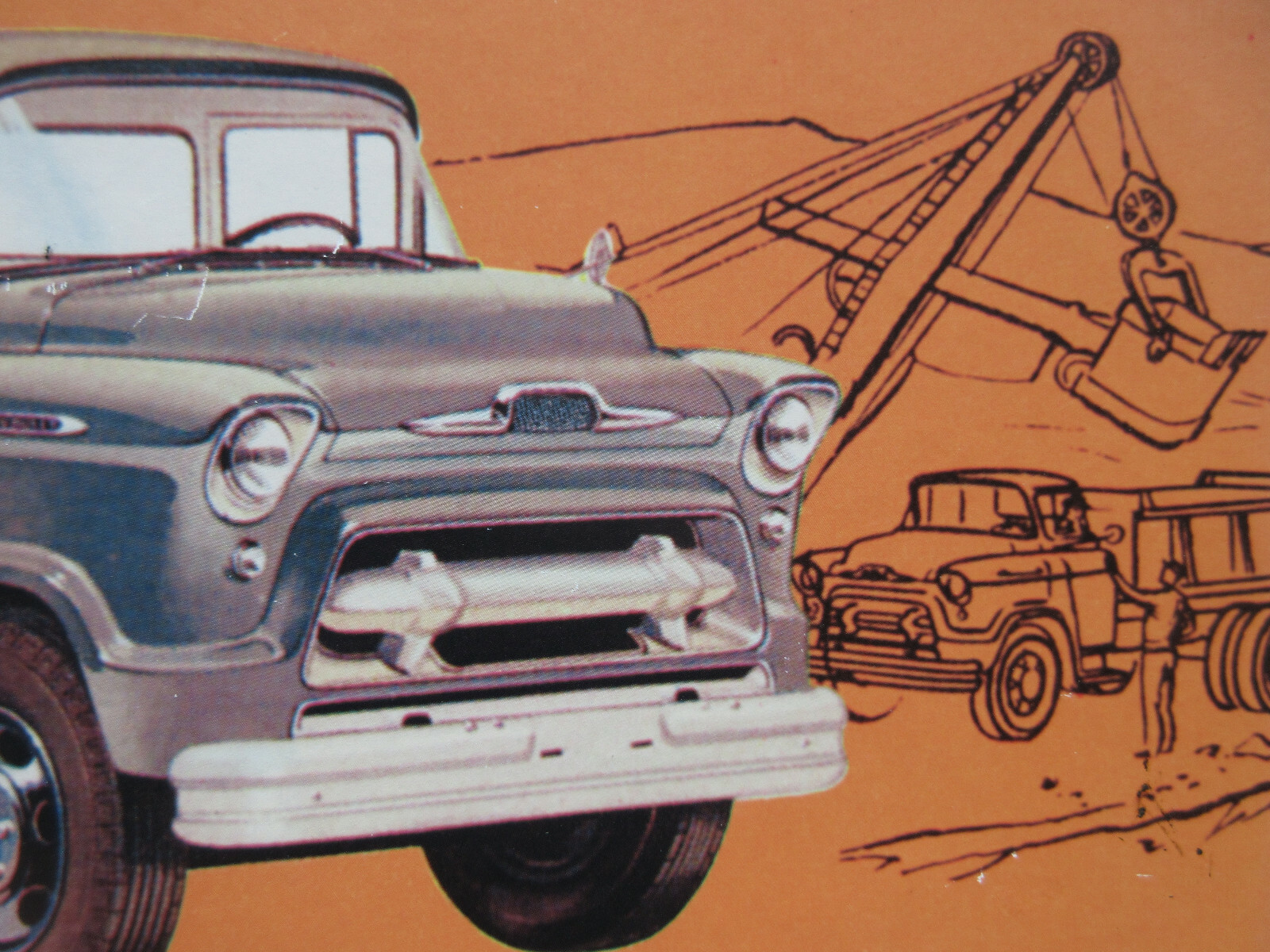 1955 Chevy Chevrolet 6400 Flatbed Truck Dealer Display Advertising 15.5″ x 9.5″