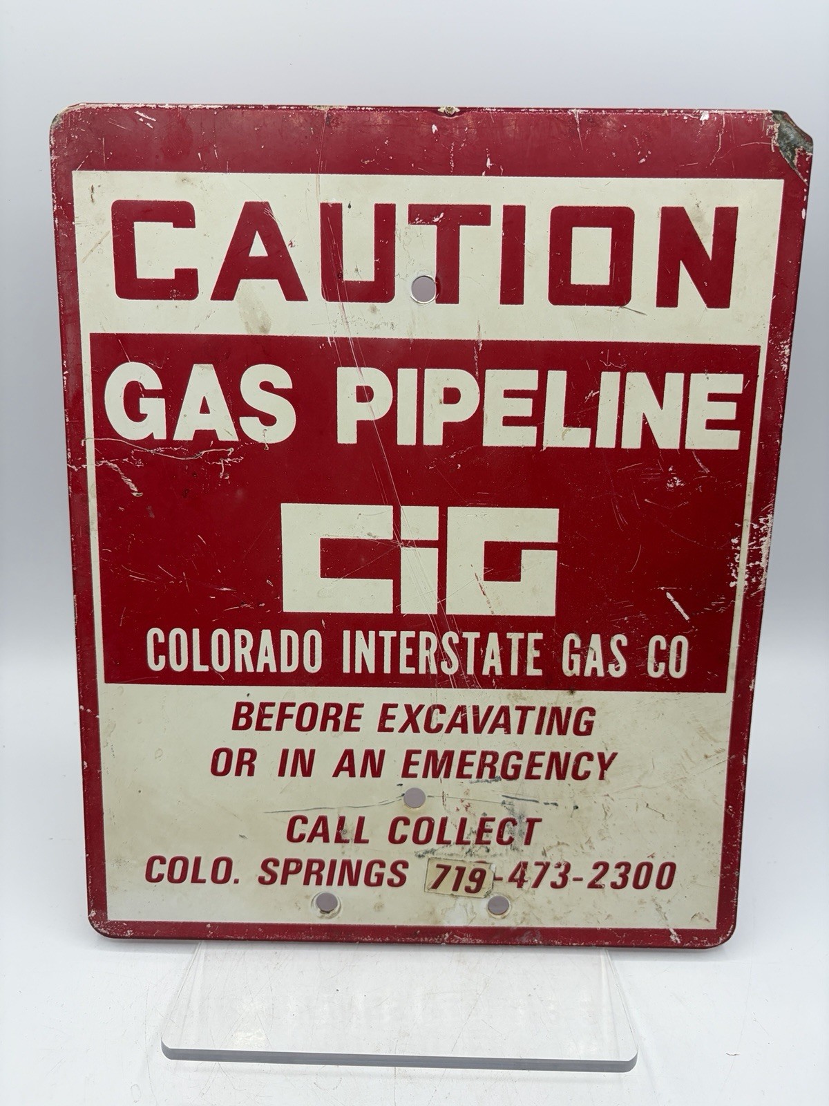 Colorado Interstate Gas Co Pipeline Sign Fair Vintage Utility Metal